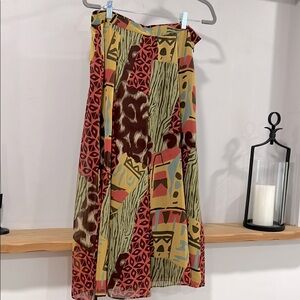 Pinky & Dianne Multicolor Abstract Patterned A- Line Skirt, Size M